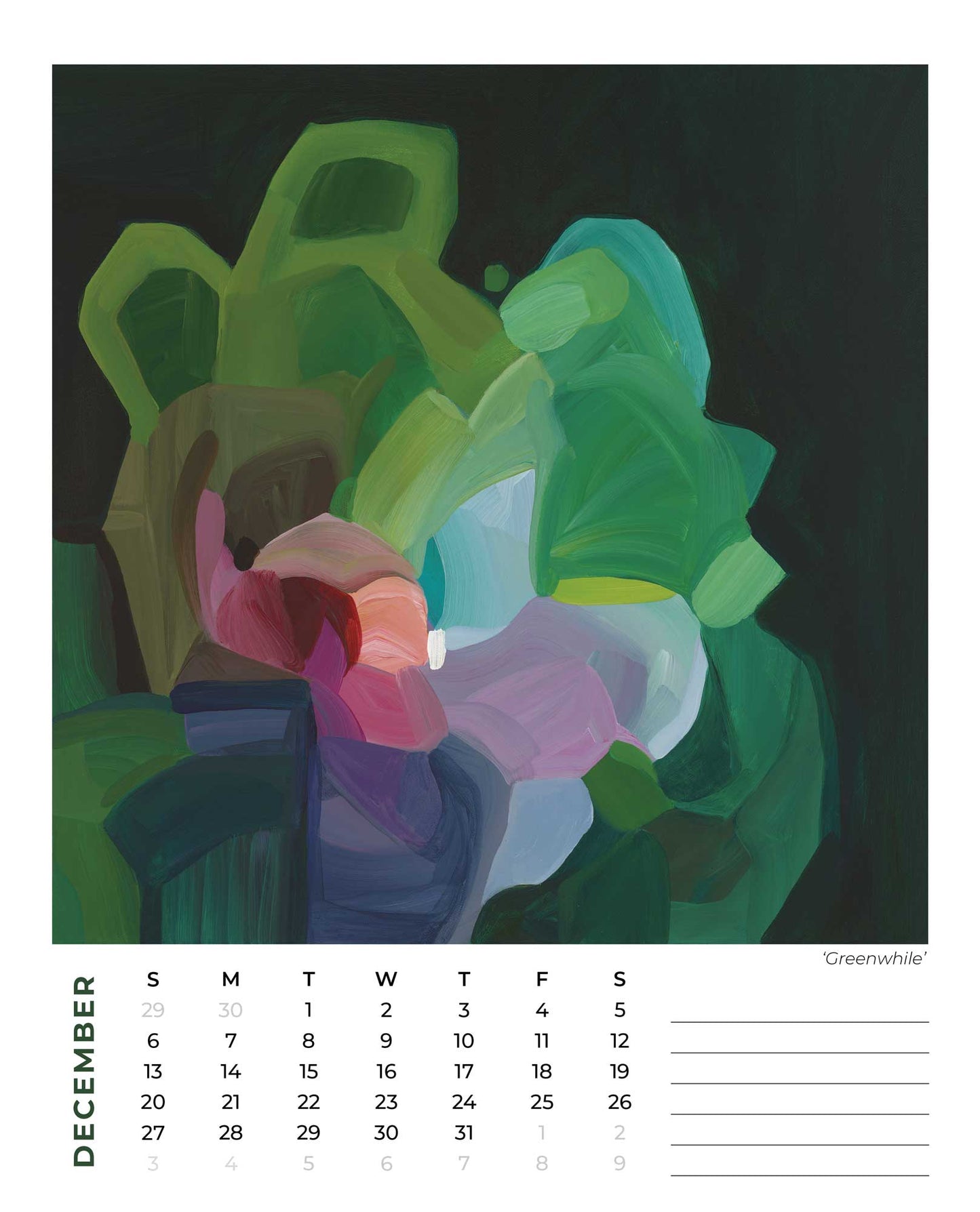 2026 wall calendar december