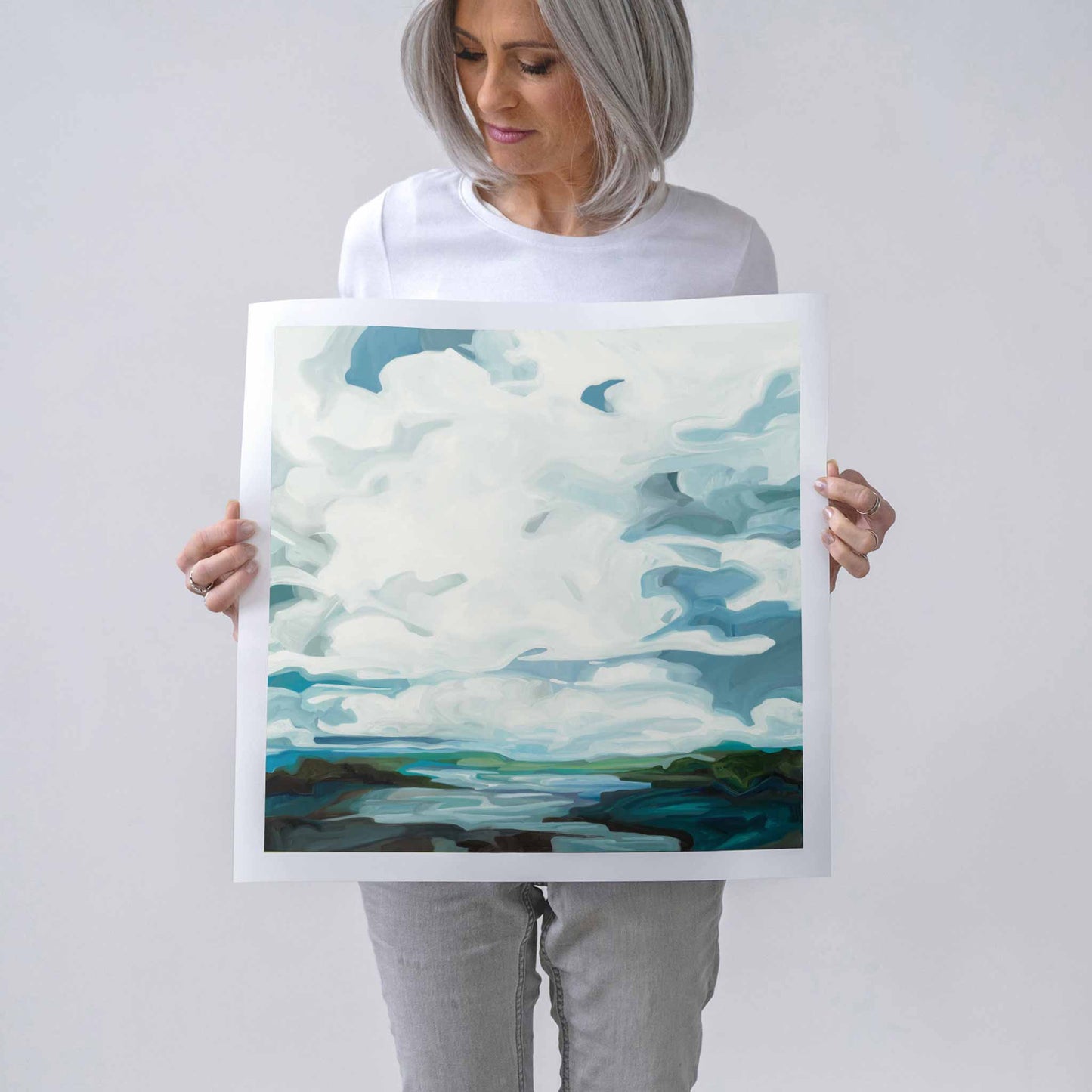 20x20 coastal painting wall art print