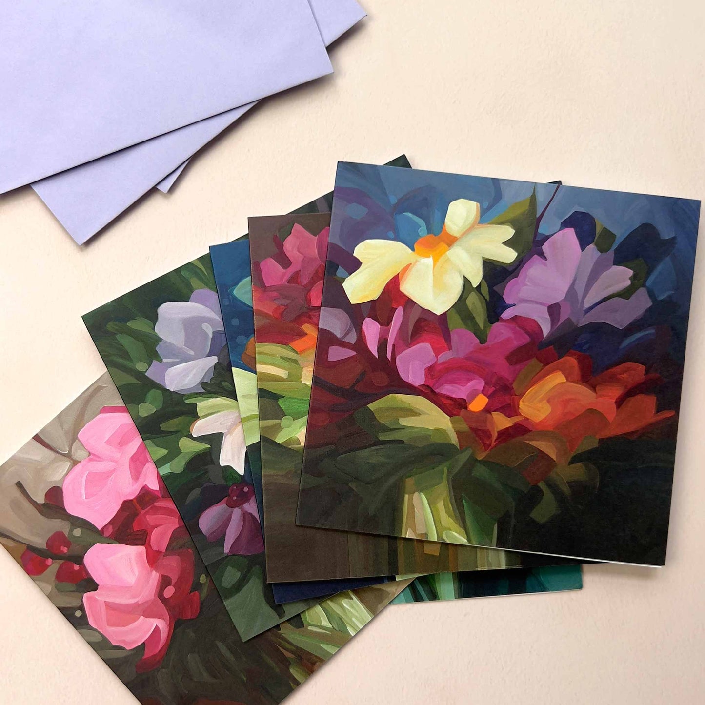 collection of wildflower art cards