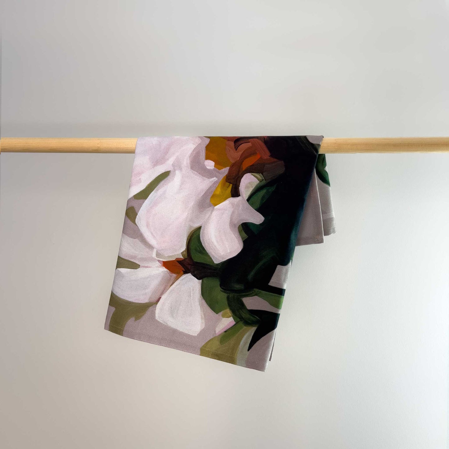 beige floral cotton tea towels