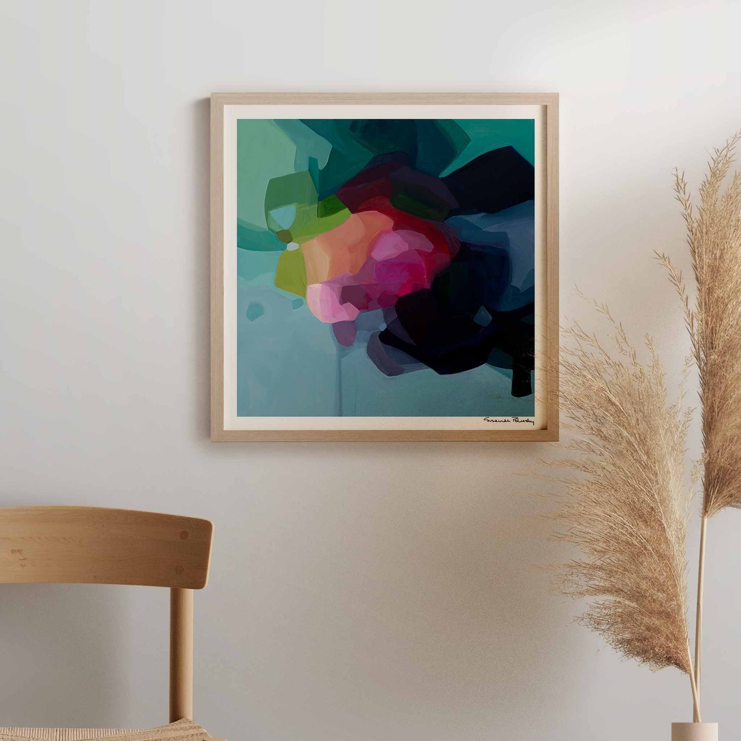blue abstract art print
