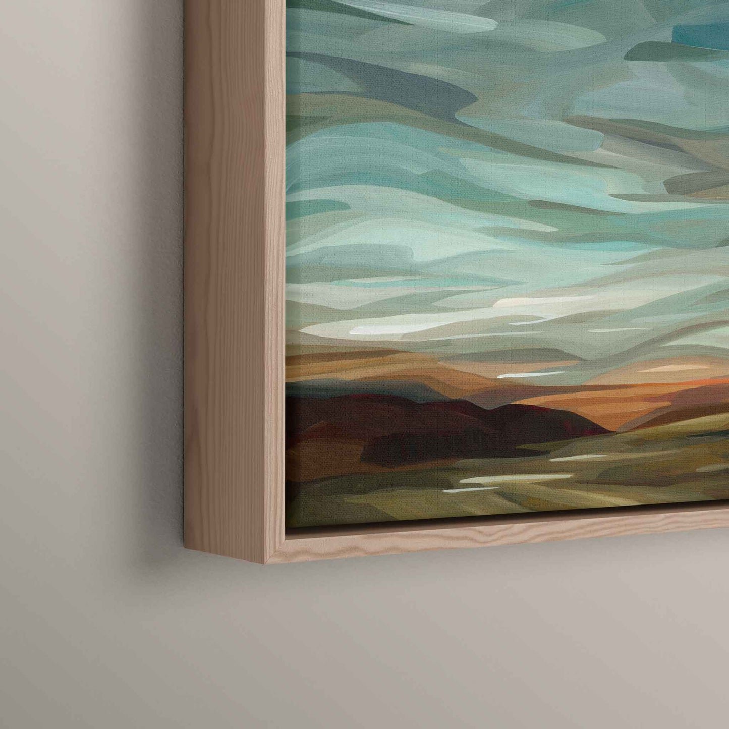 canvas wall art print afterglow sky print corner