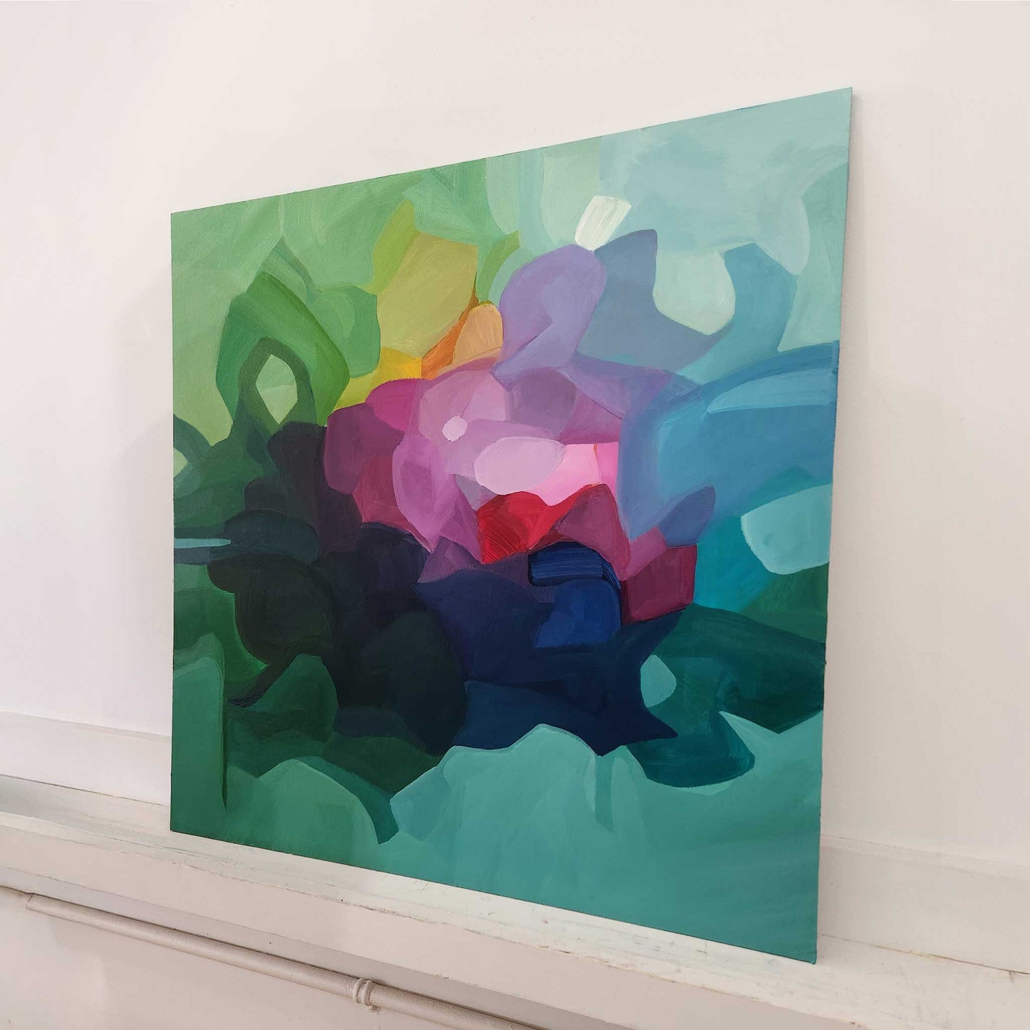 cherish green abstract painting