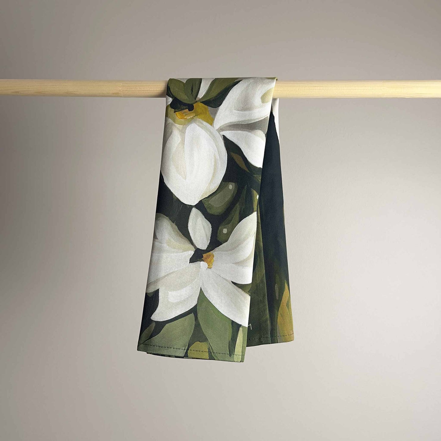forest green floral tea towels