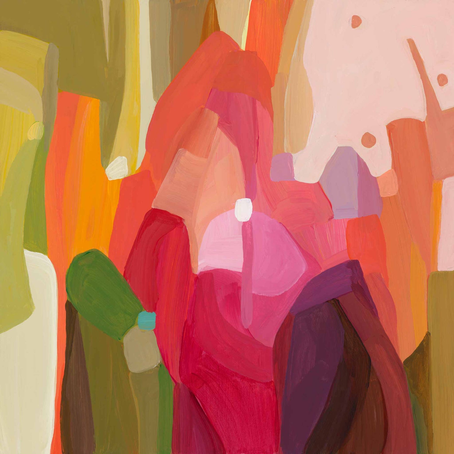 green orange ange red abstract painting image