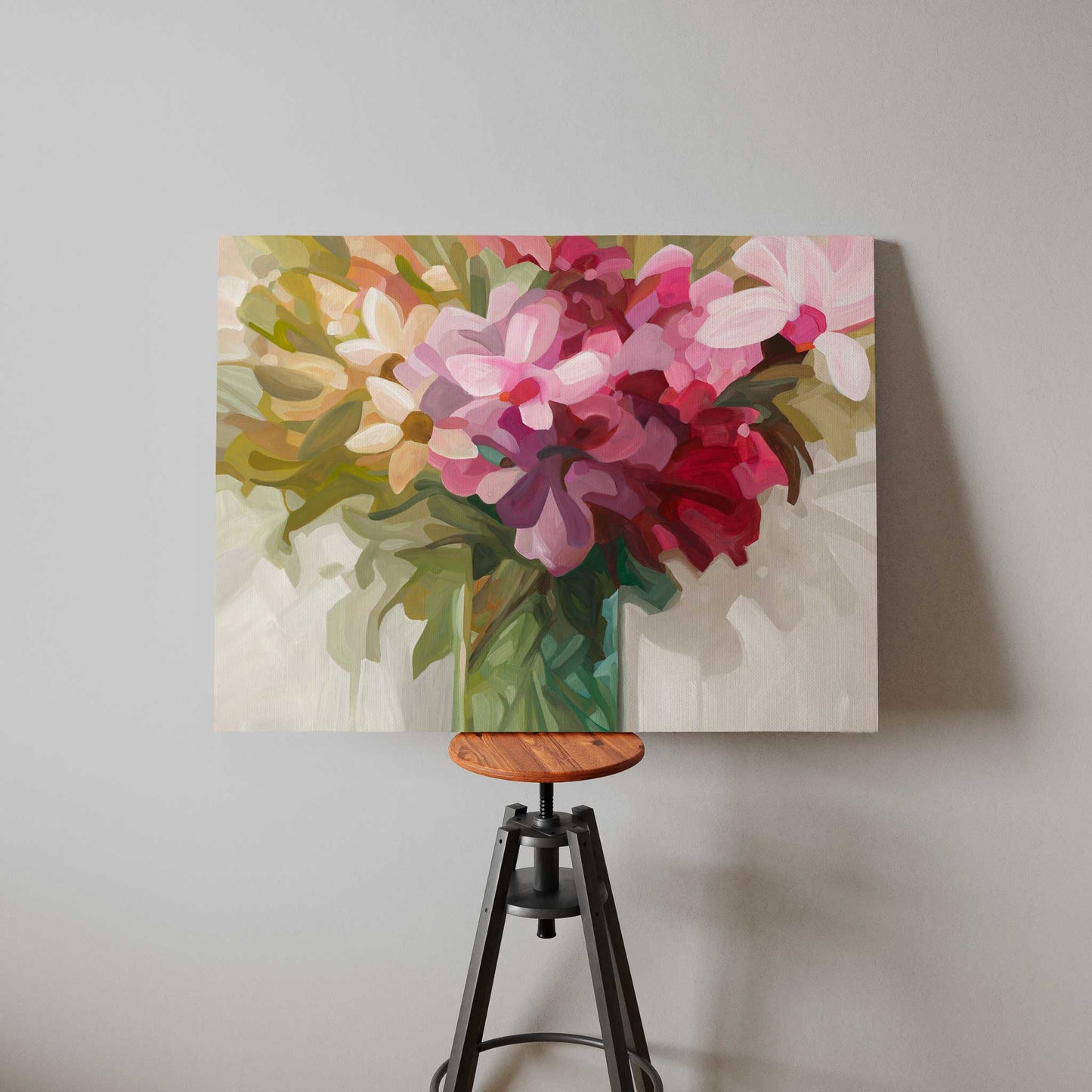 canvas wall art print of horizontal floral artwork aviva