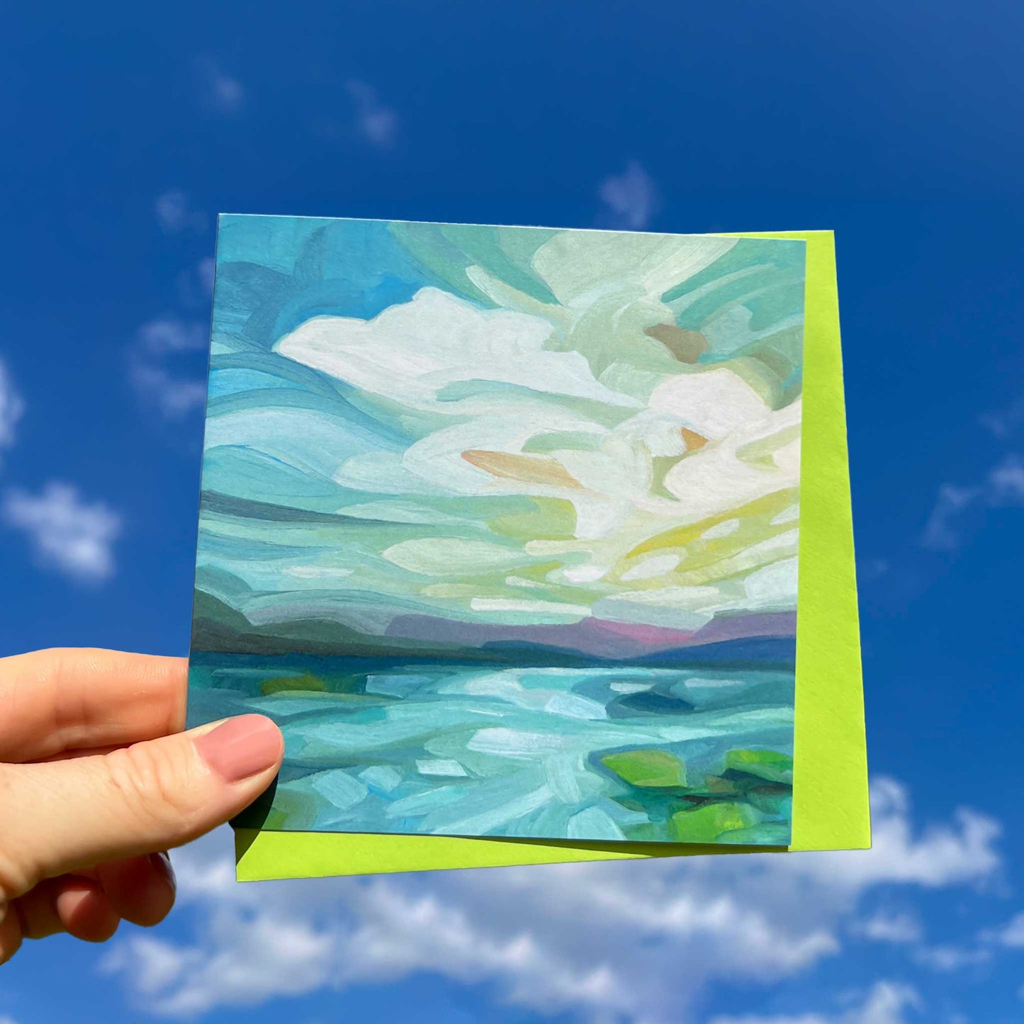 lake landscape sky greeting card