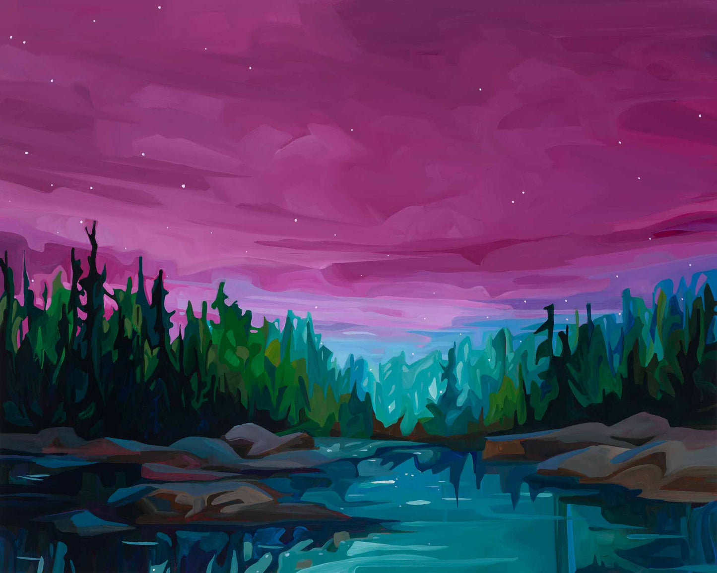 magenta midnight horizontal art print