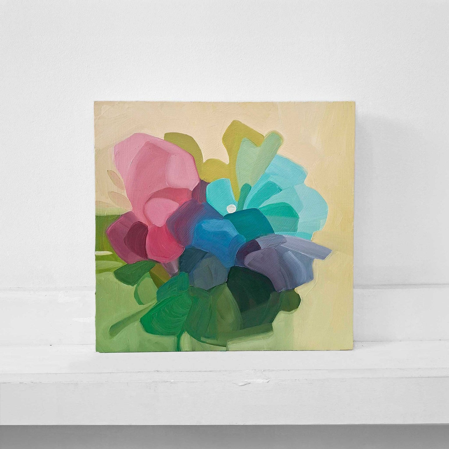 bright sunny abstract floral painting