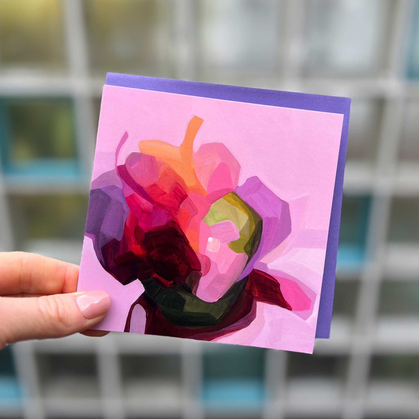 pink abstract art card uk pink butterfly