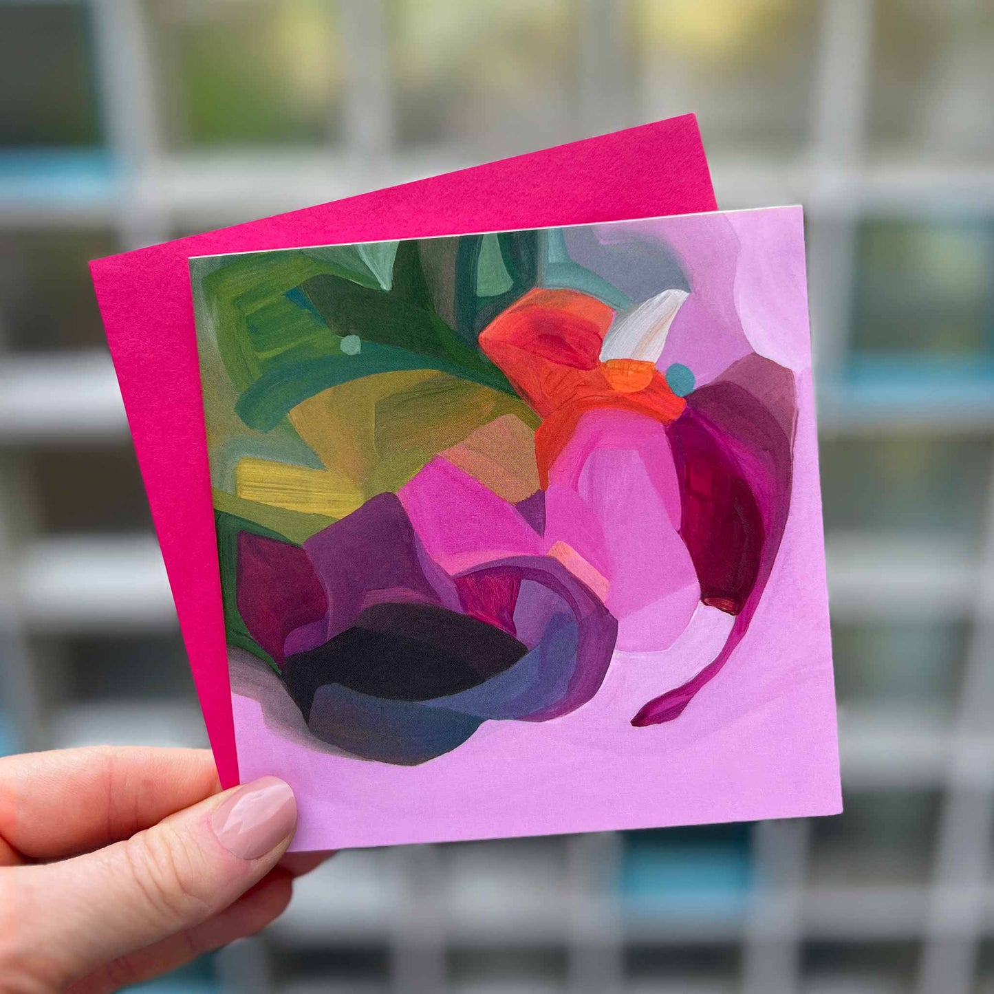 pink art card uk with fuchsia envelope
