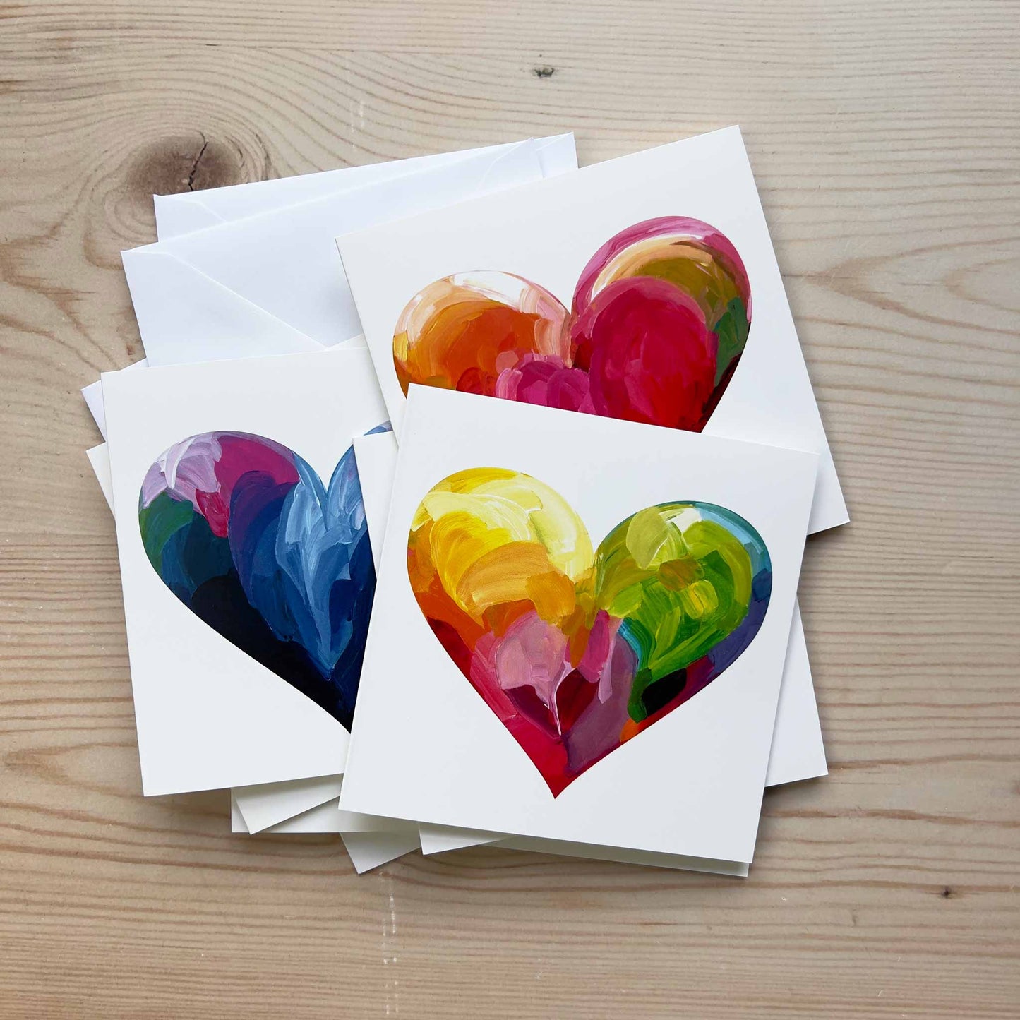valentines card colourful heart cards