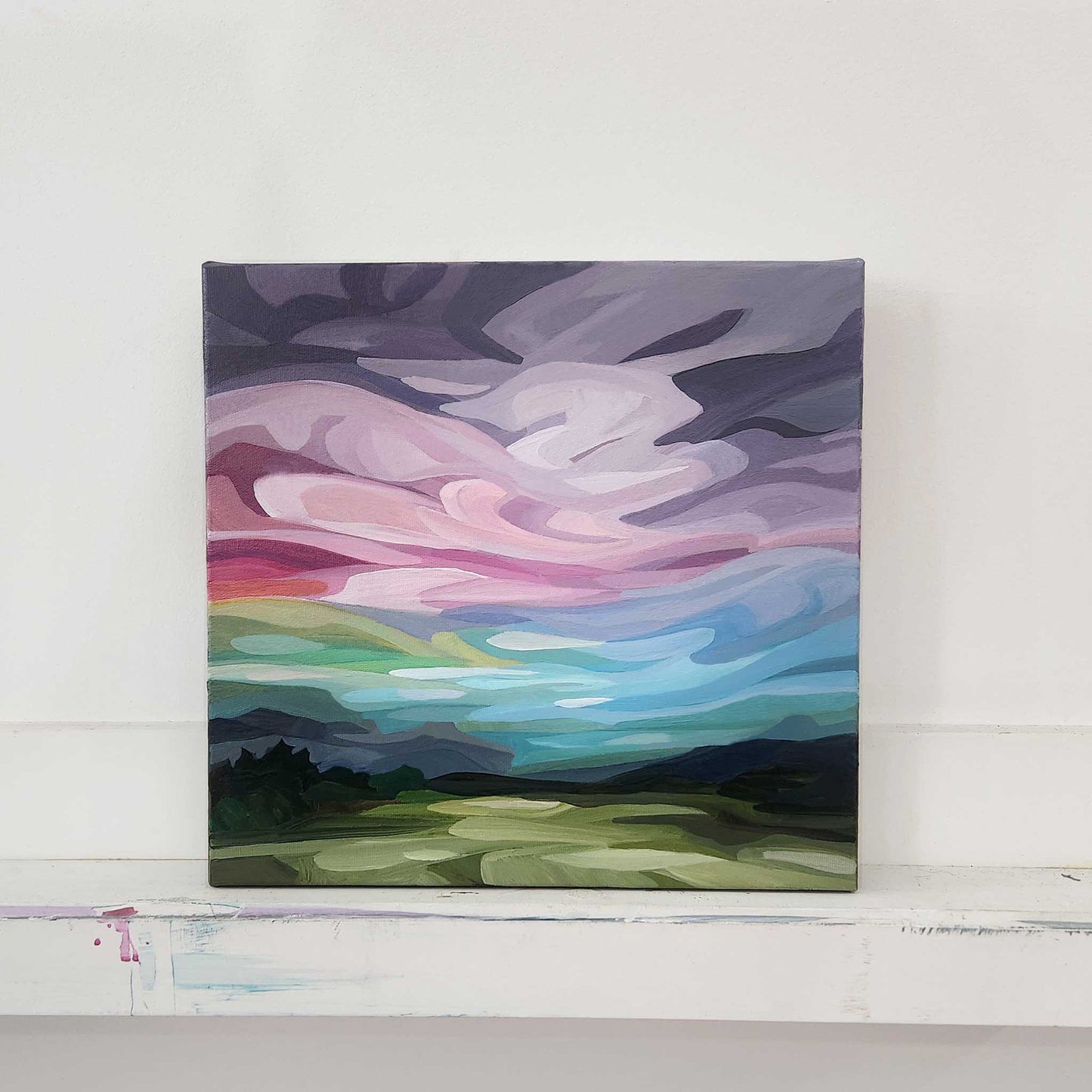 purplel abstract sky painting imagined landscape 12-29