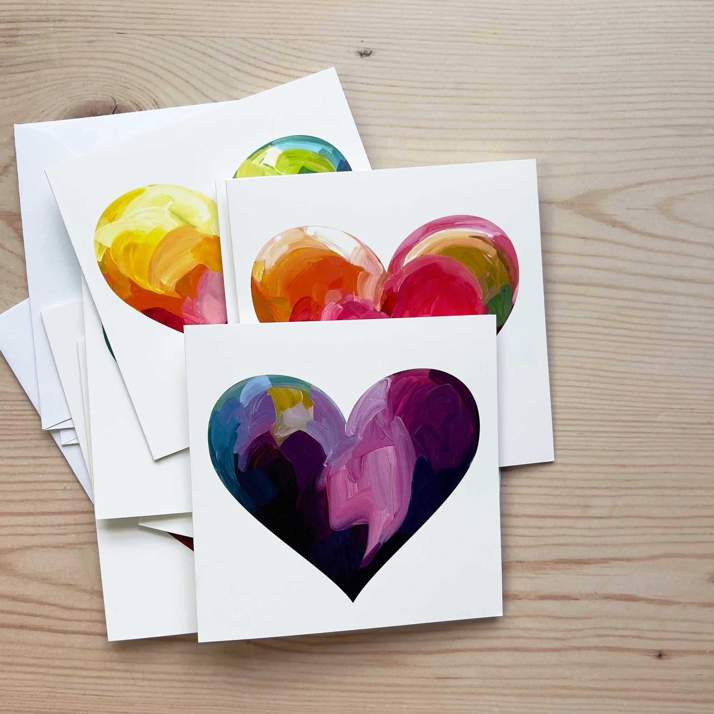 Modern abstract heart greeting card styled as contemporary paper goods