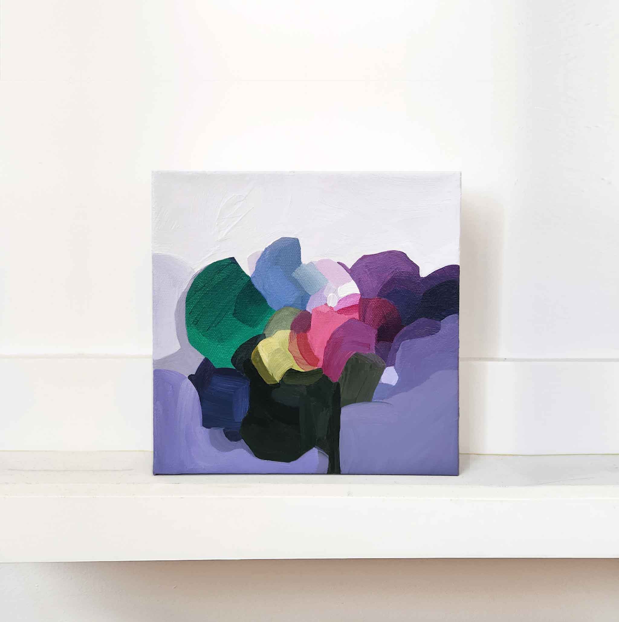 Blooms-beautiful Abstract Art on 10x10 Canvas 