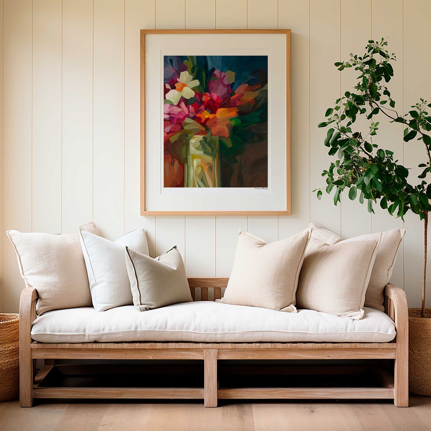 statement abstract floral artwork in sunroom wildthing 2430-1