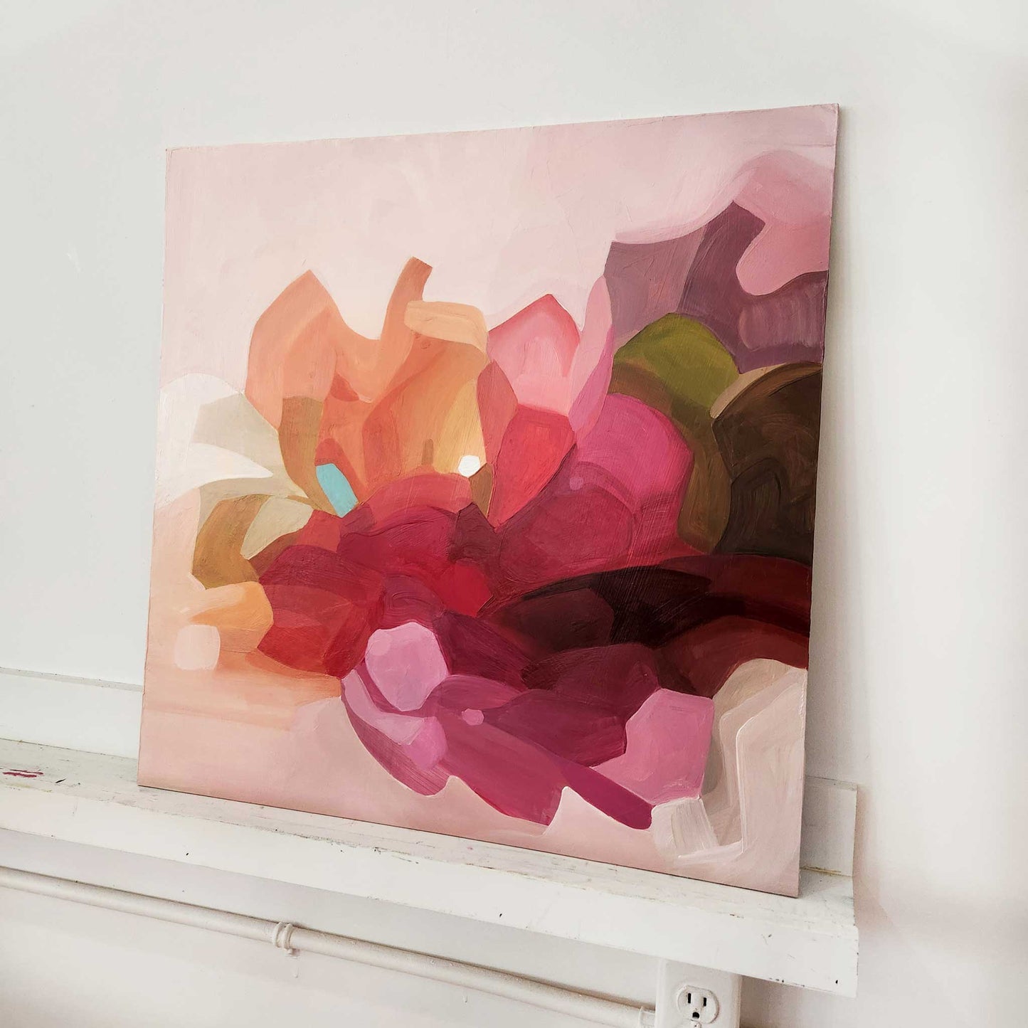 tickled original pink abstract painting