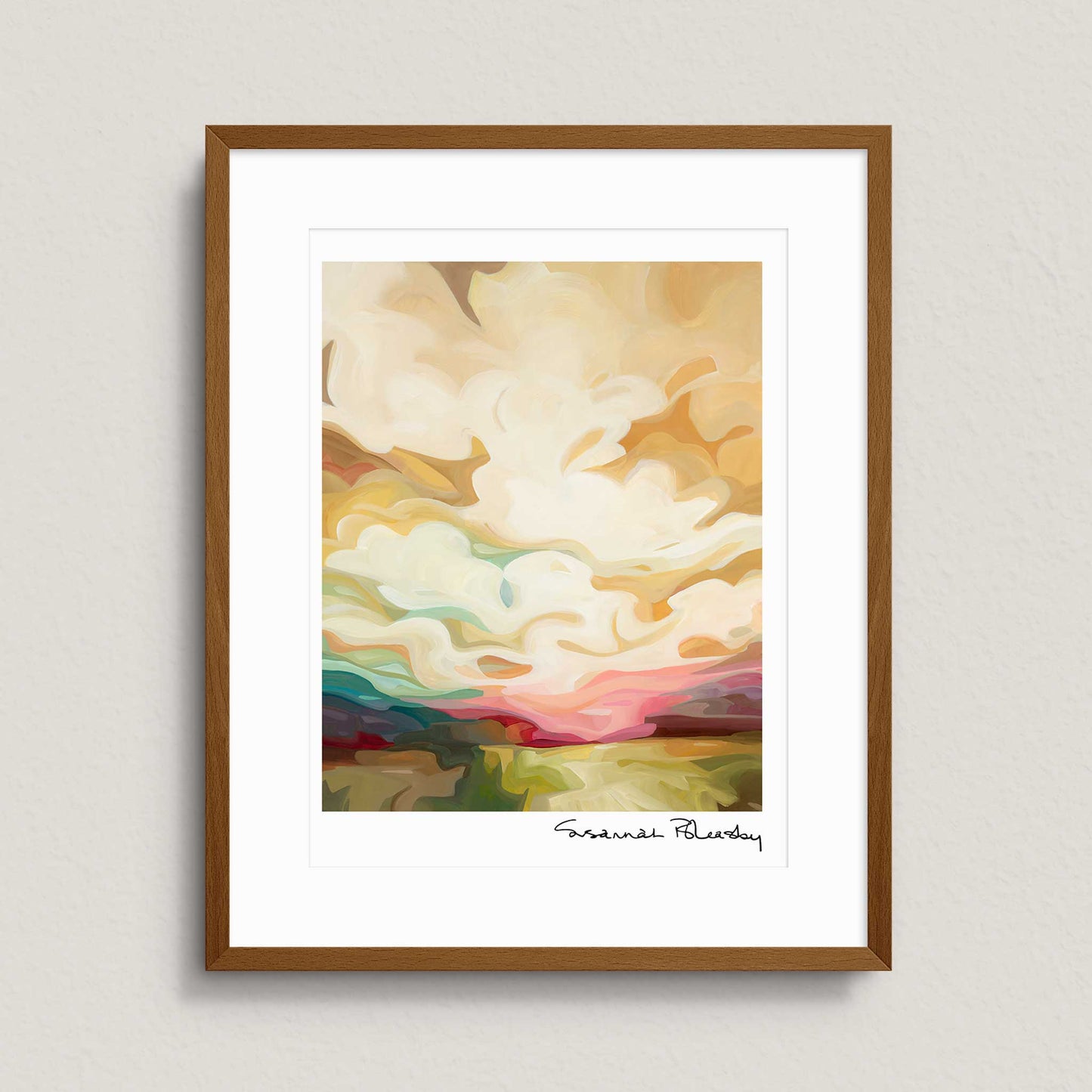 8x10 art print of a golden sunrise painting print