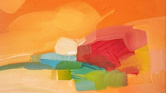 orange abstract artwork by canadian artist susannah bleasby