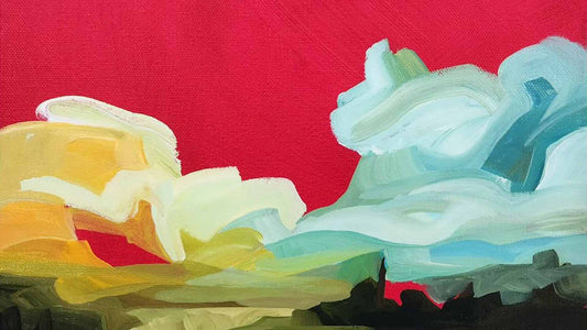 Red underpainting landscape painting