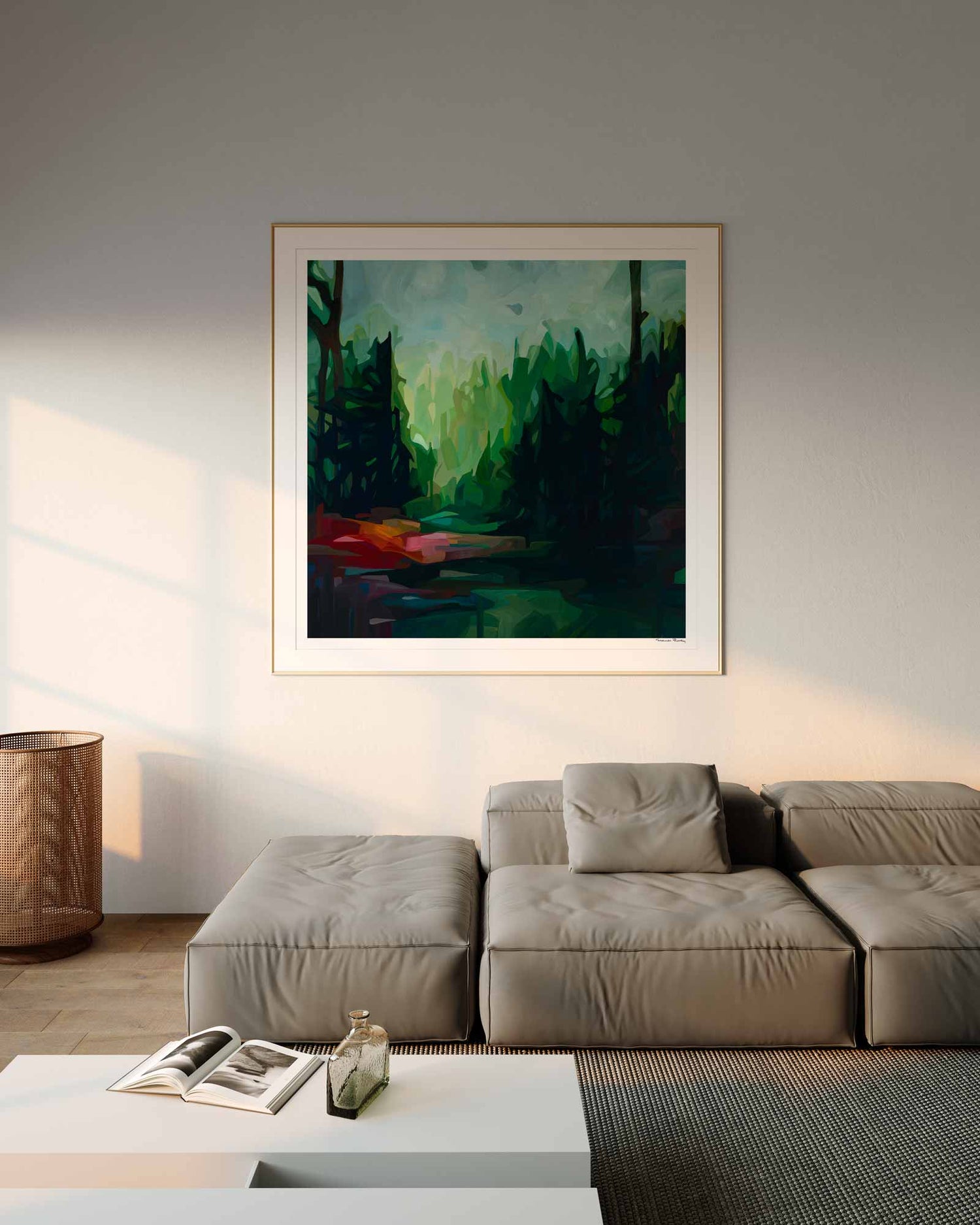 large abstract forest painting art print