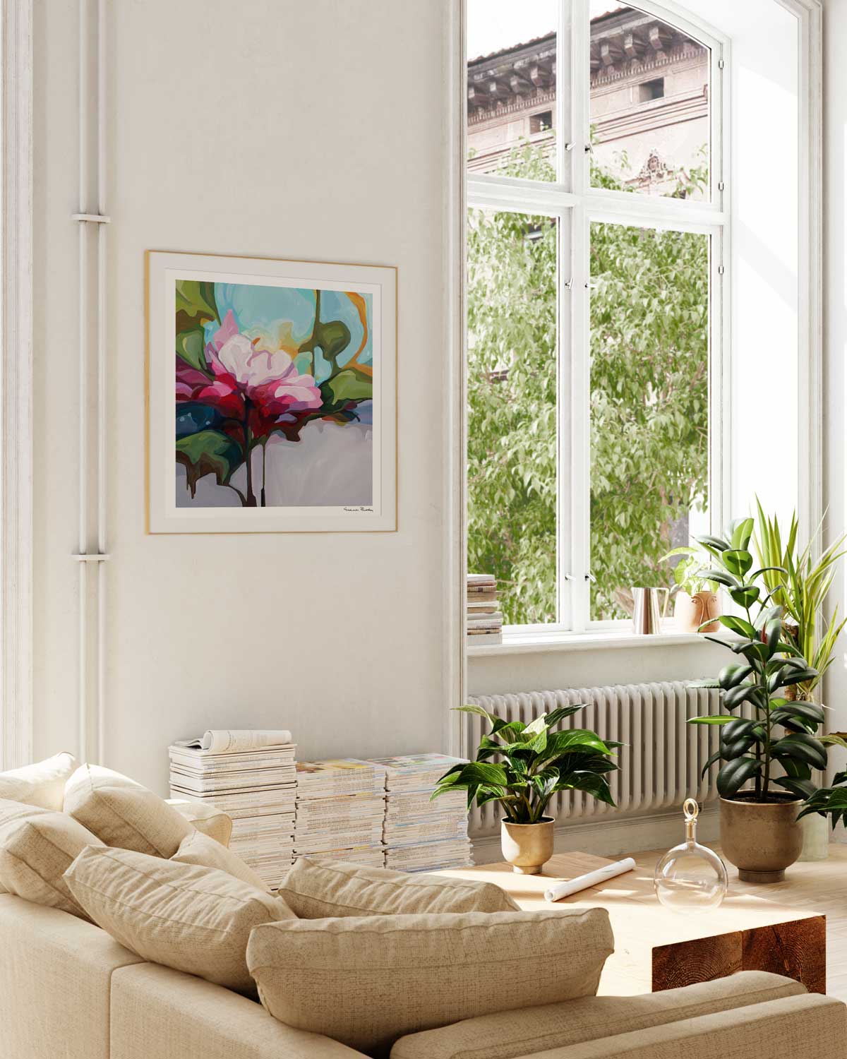 20x20 september rose fine art print