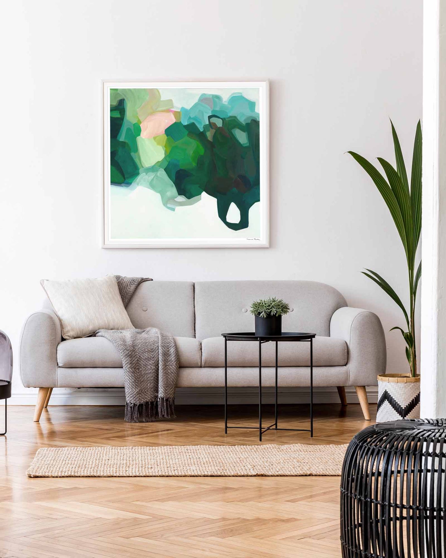 statement emerald green abstract art print