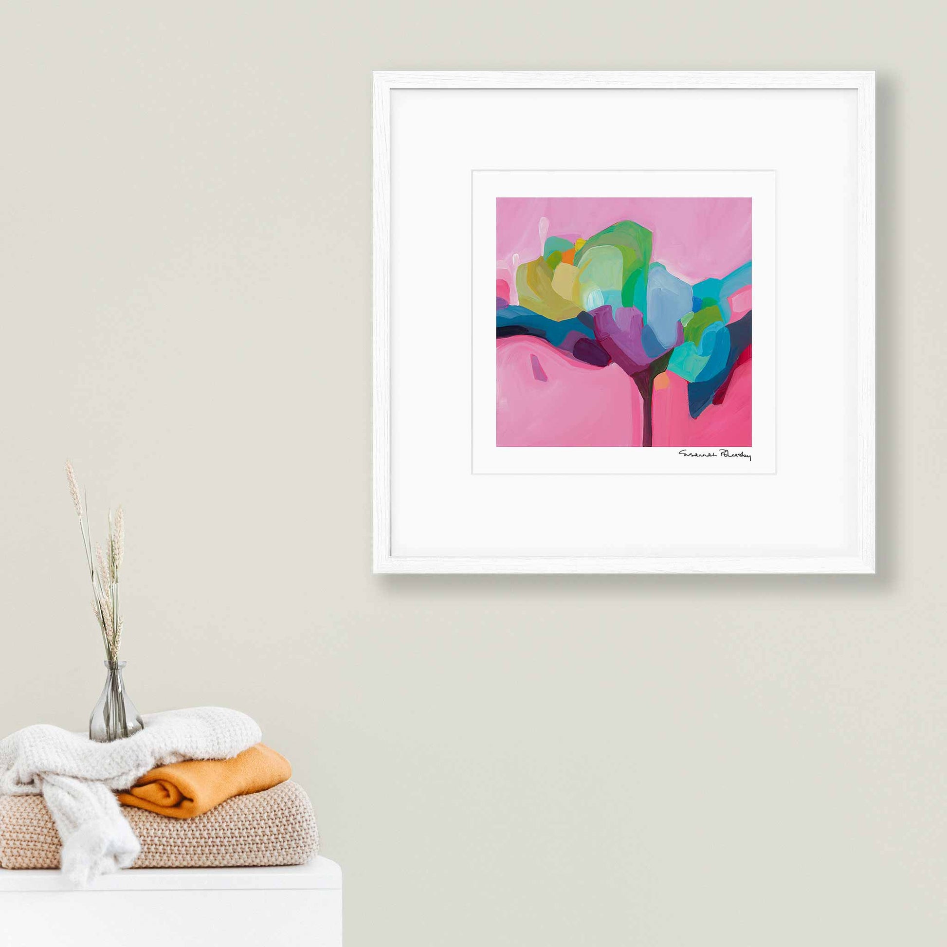10x10 abstract pink wall art