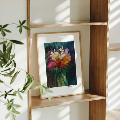 11x14 abstract floral painting fine art print on shelf wildthing 2024-2