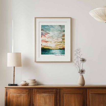 11x14 sunrise painting art print aurora