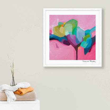 12x12 abstract pink wall art from Canadian artist Susannah Bleasby