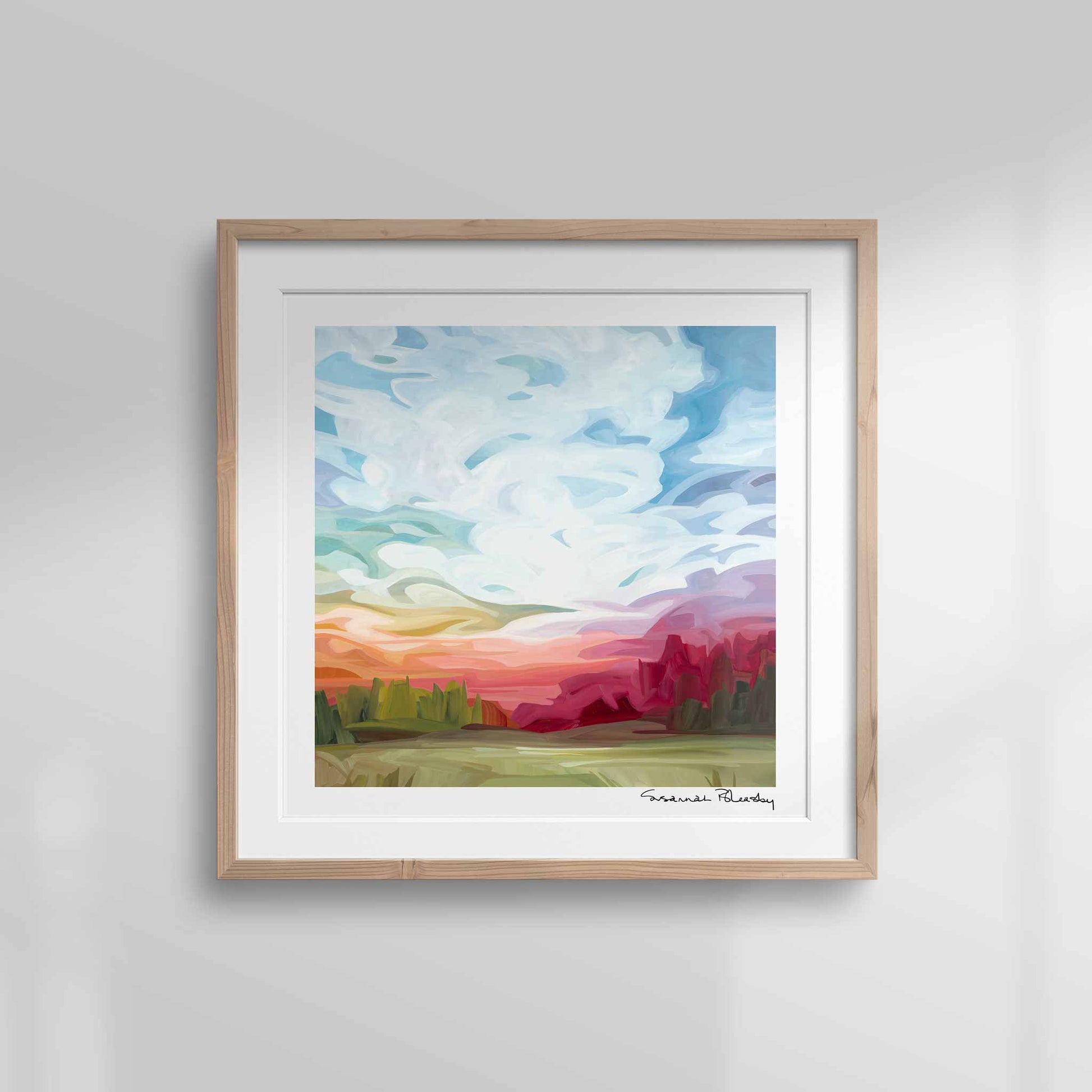 12x12 fine art print rainbow sunrise painting