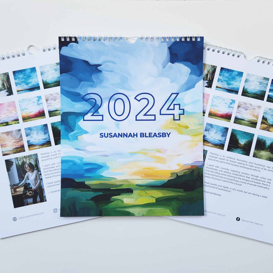 2024 monthly wall calendar from Canadian artist Susannah Bleasby