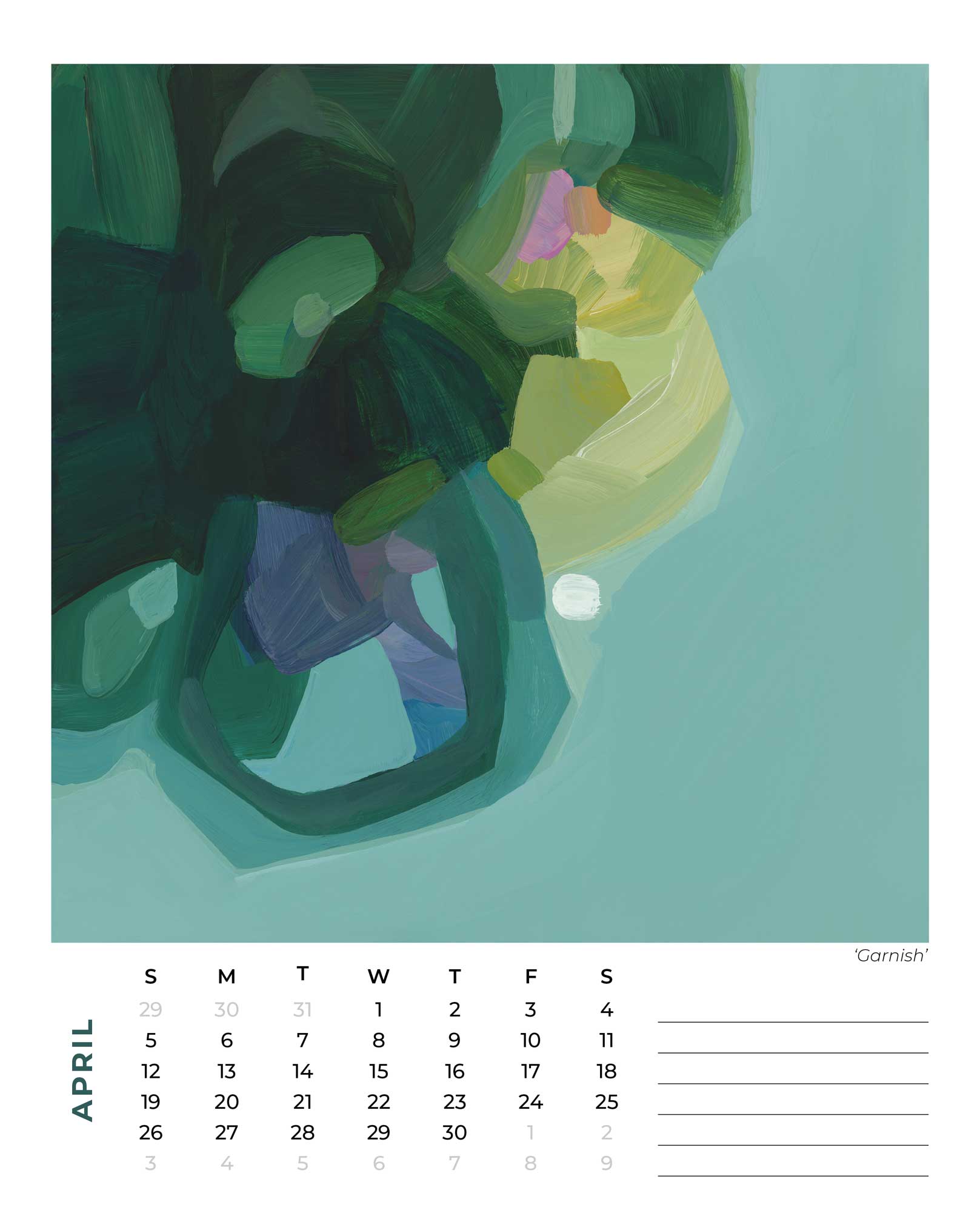 2026 wall calendar april