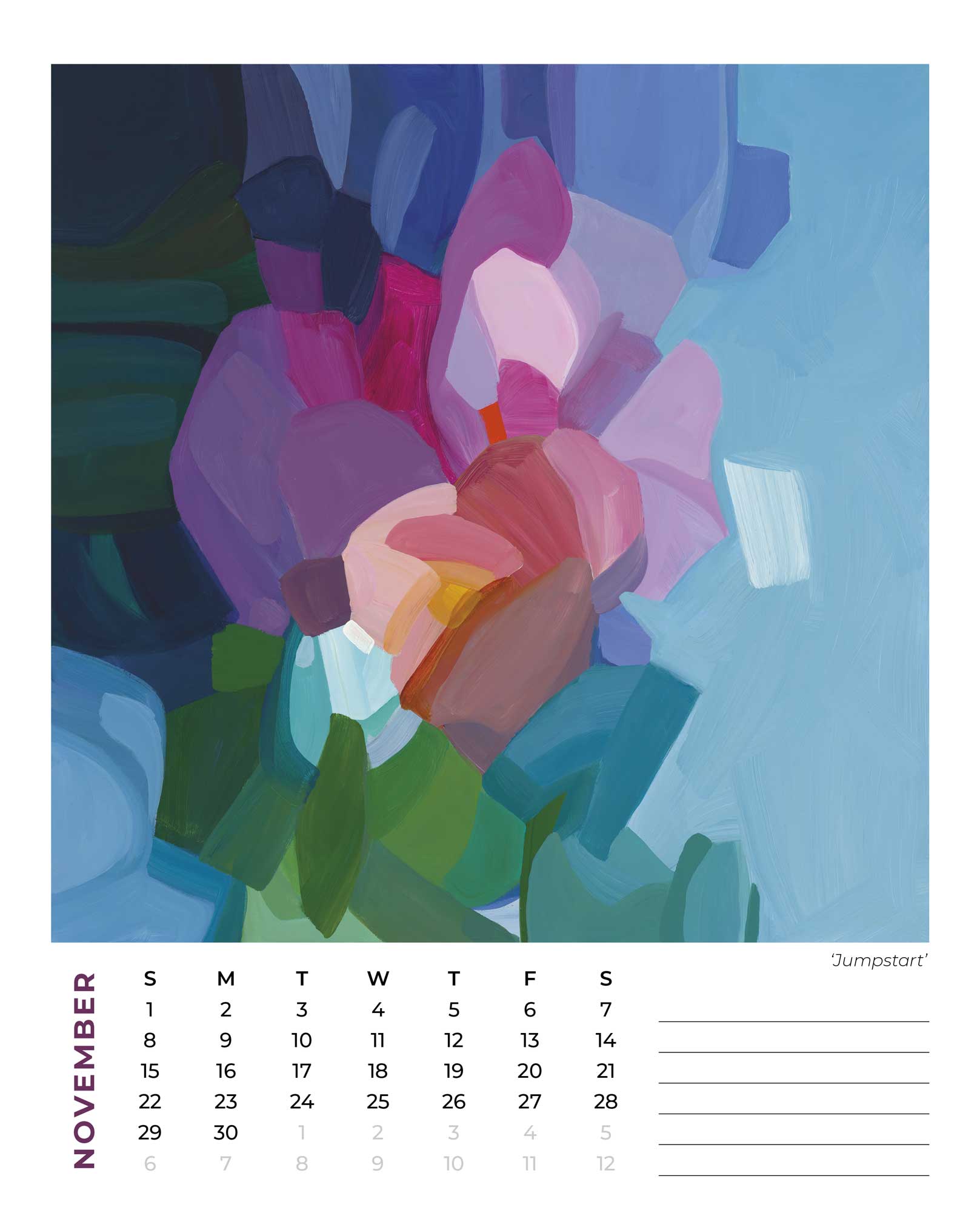 2026 wall calendar november