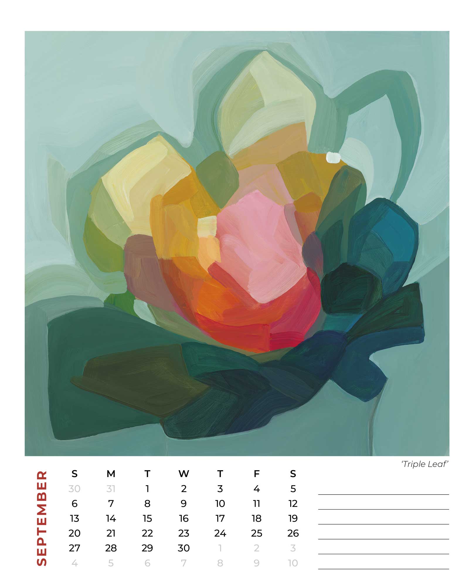 2026 wall calendar september