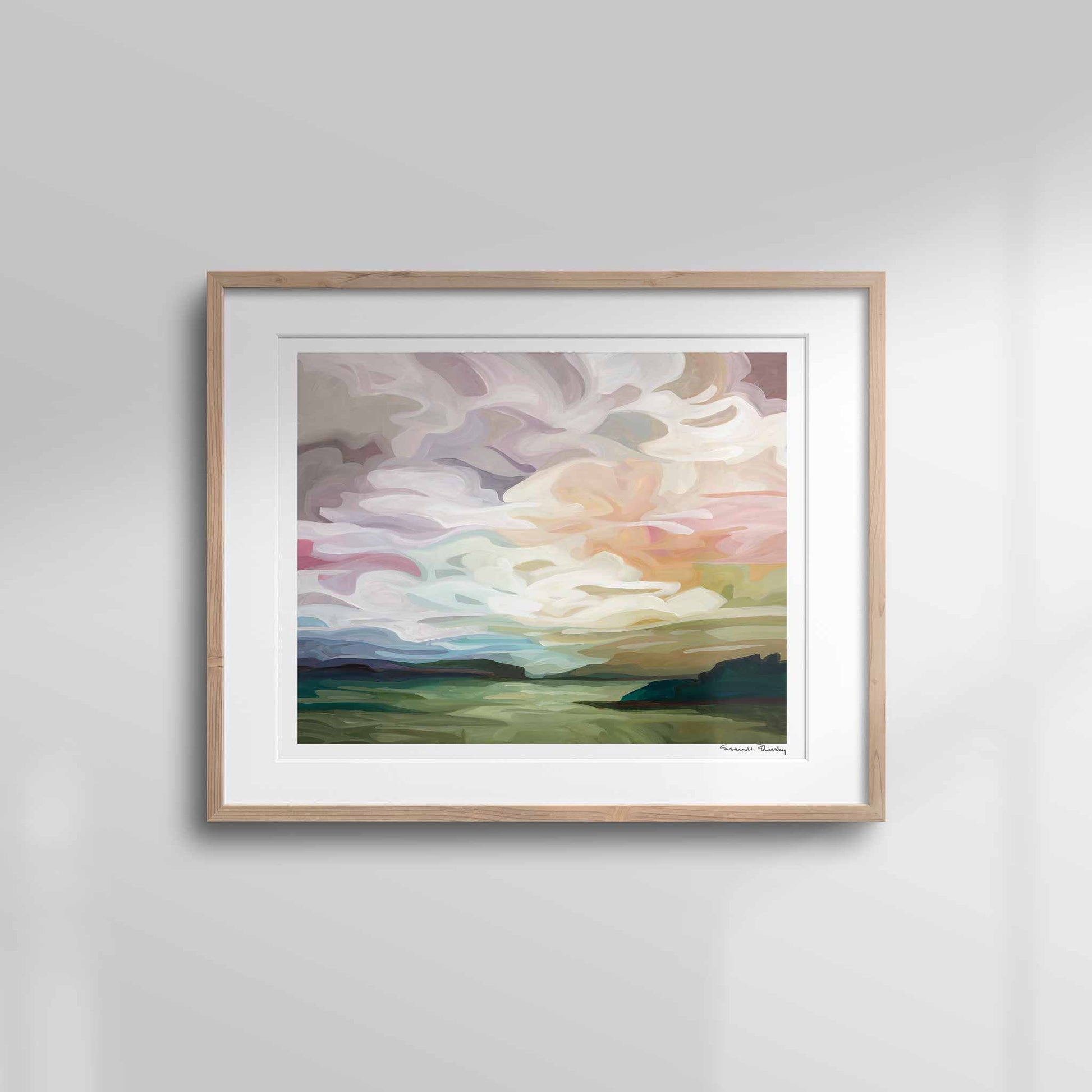 20x16 wall art print pastel abstract sky painting
