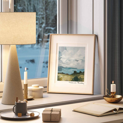 8x10 abstract landscape art print first snowflakes