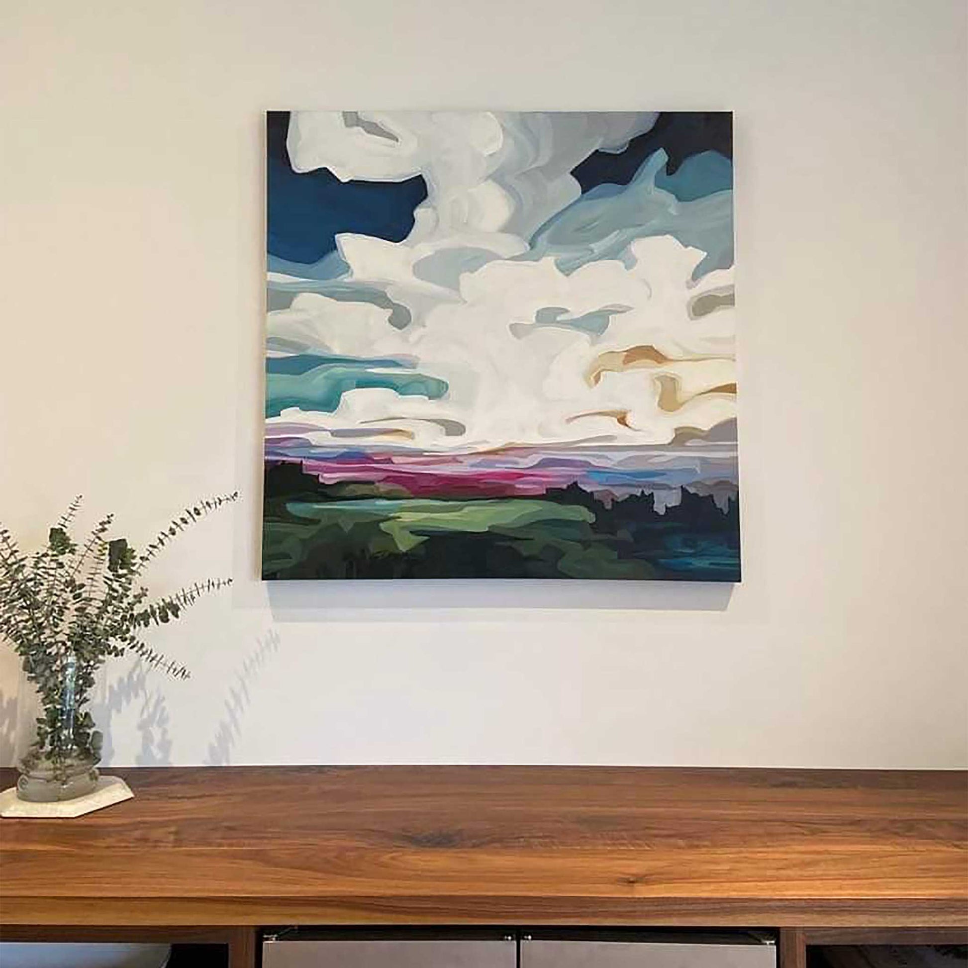 abstract acrylic sky painting evening song