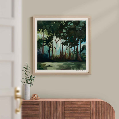 abstract forest painting art print 24x24