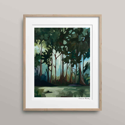 abstract forest painting fine art print 16x20 