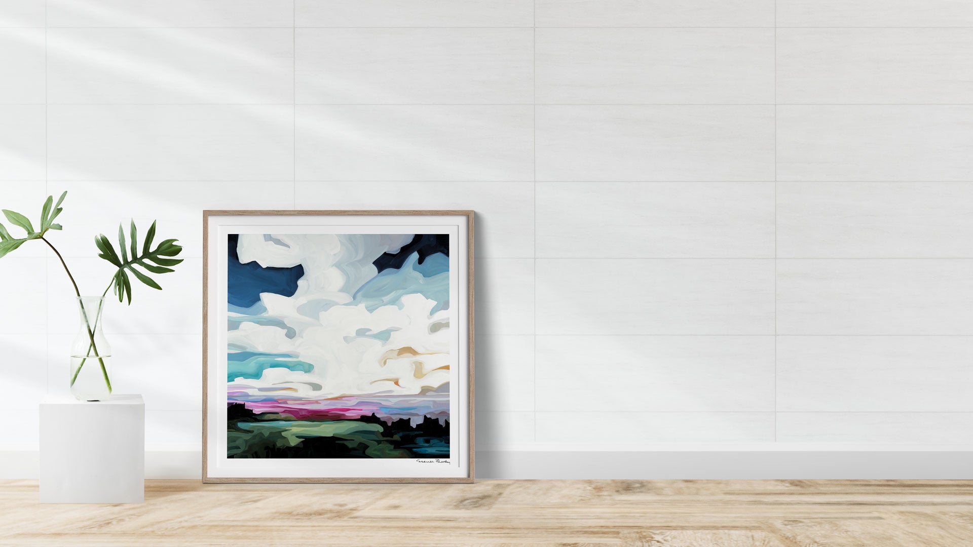 Oversize fine art print of abstract sky painting