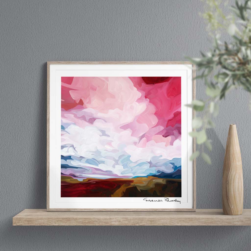 Acrylic sky painting print of a dramatic sky