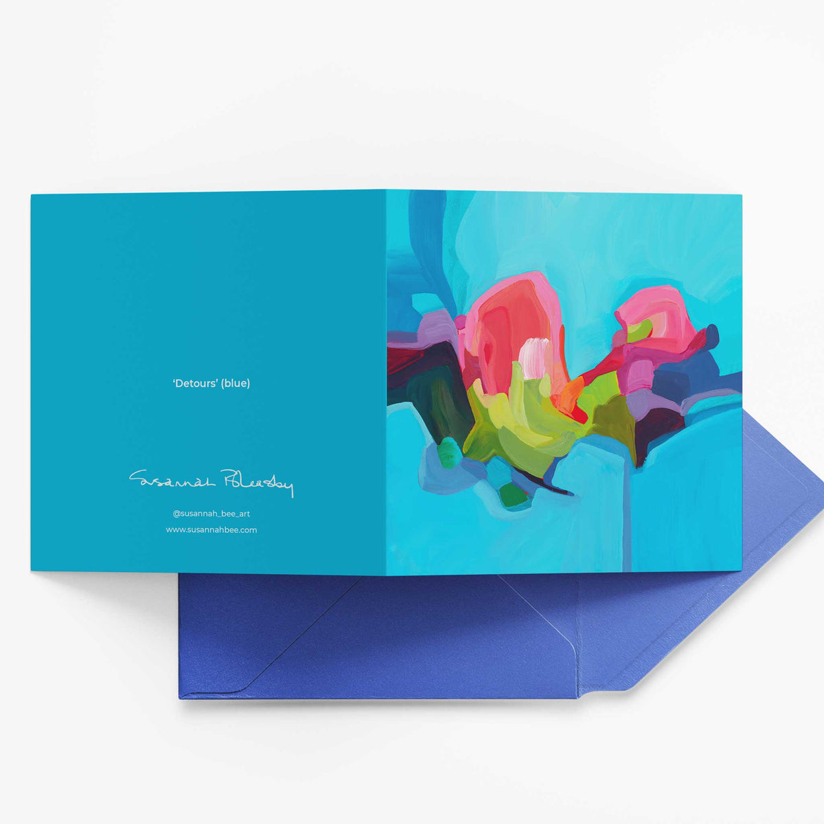 Abstract Blue Card Design Blue Abstract Art Card | Susannah Bleasby