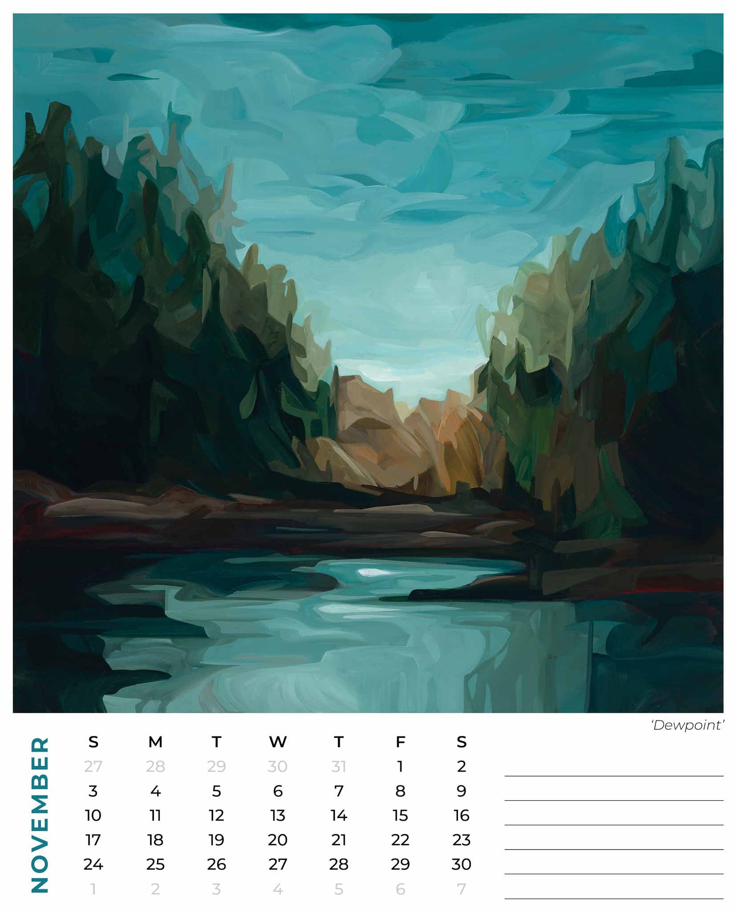 november 2024 month calendar from the month by month calendar from Susannah Bleasby