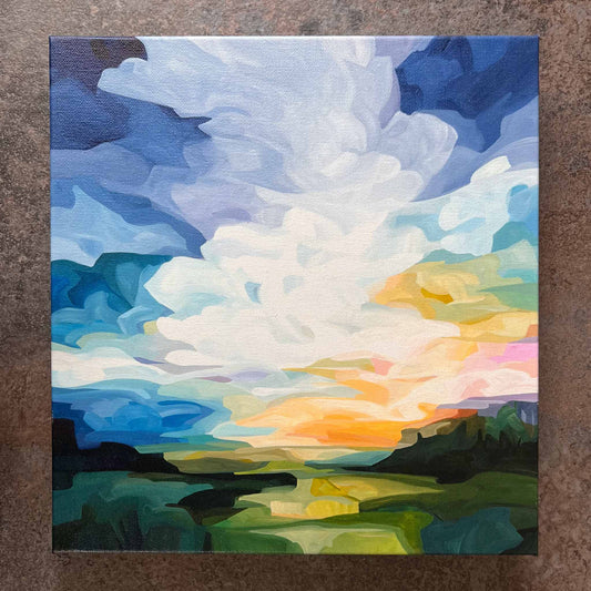 'One Fine Day' UK stretched 12" x 12" canvas