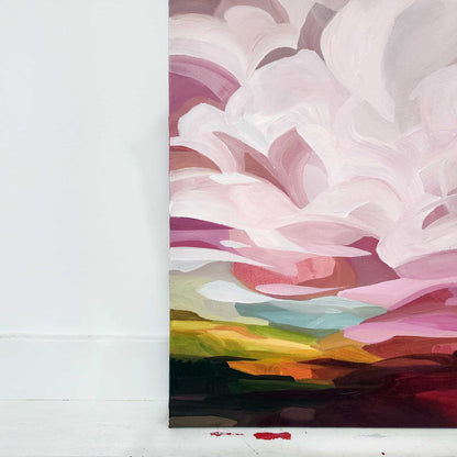 16x20 abstract sky apinting pink sunrise sky