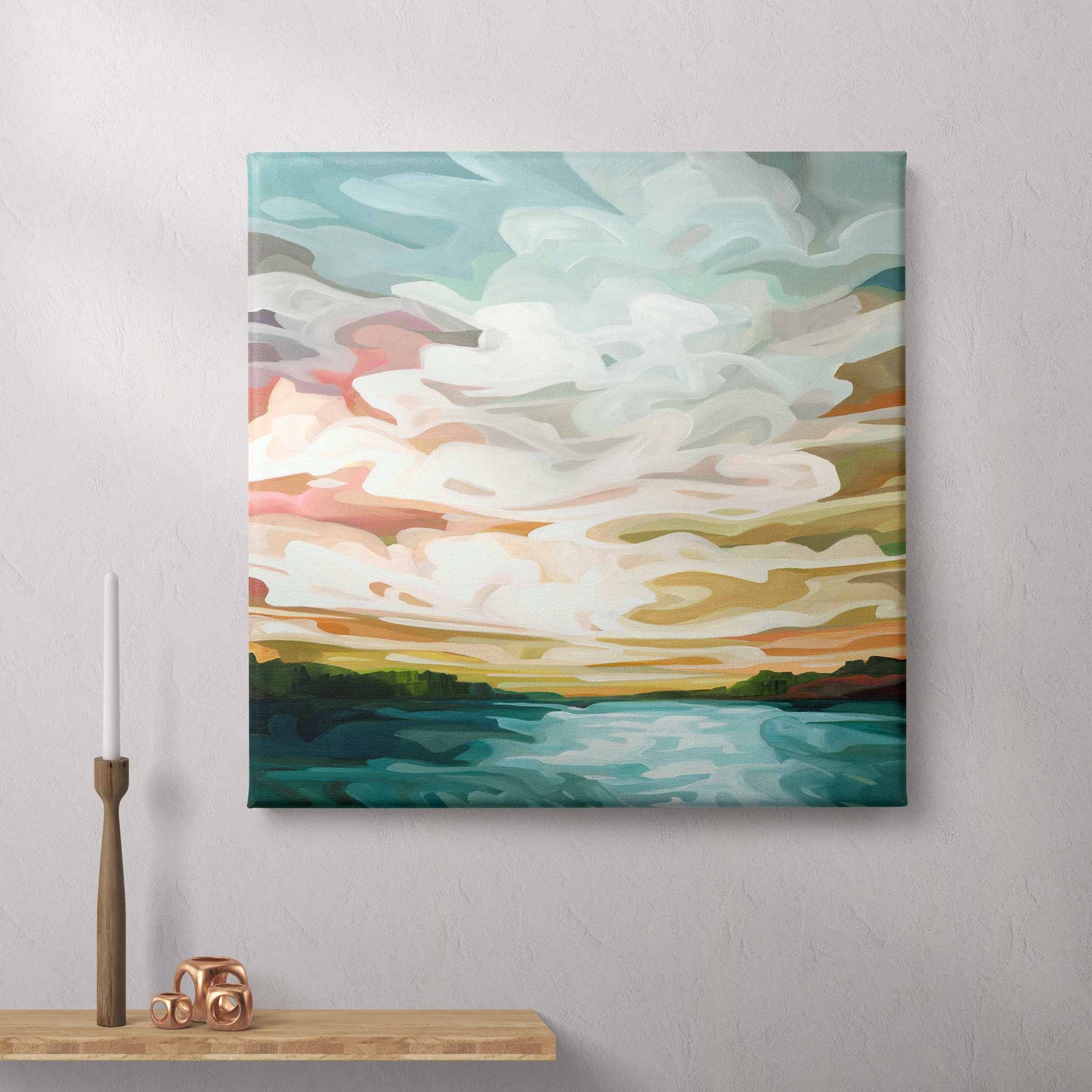 canvas art print of spring sunrise painting by Canadian abstract artist Susannah Bleasby