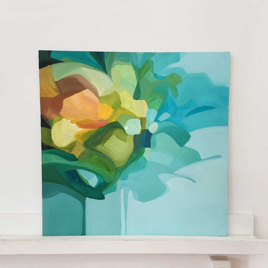 teal abstract paintingcheers