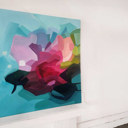 abstract turquoise painting linger